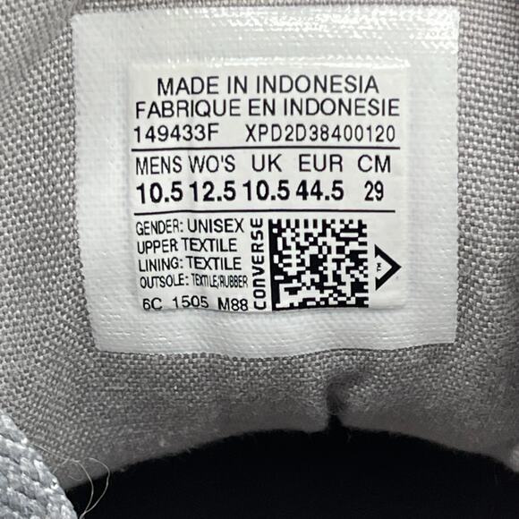 Converse Chuck Taylor All Star Mid Shoes Mens 10.5 Gray Skate Comfort Casual - Picture 8 of 8